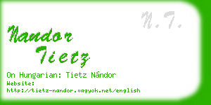 nandor tietz business card
