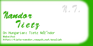 nandor tietz business card